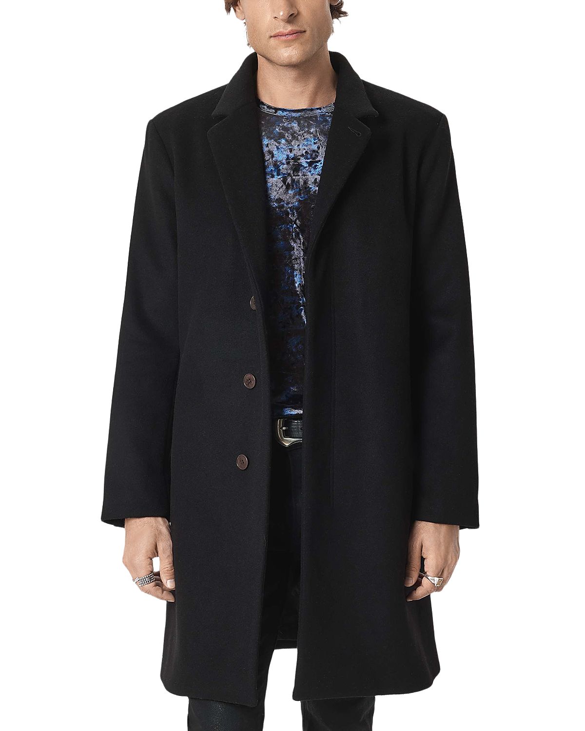 John Varvatos Rhett Hidden Placket Wool Coat