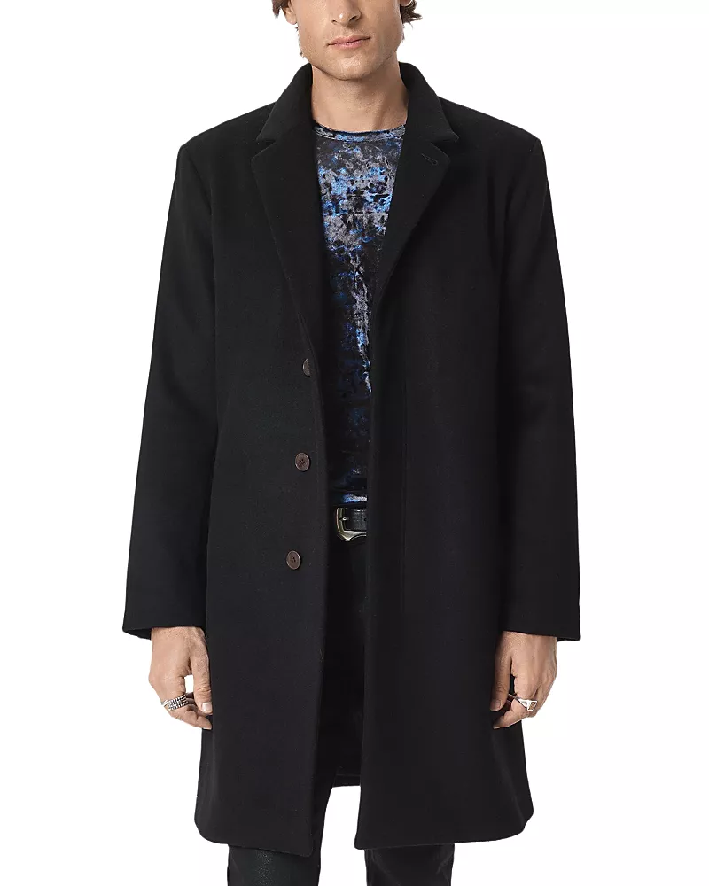 John Varvatos Rhett Hidden Placket Wool Coat