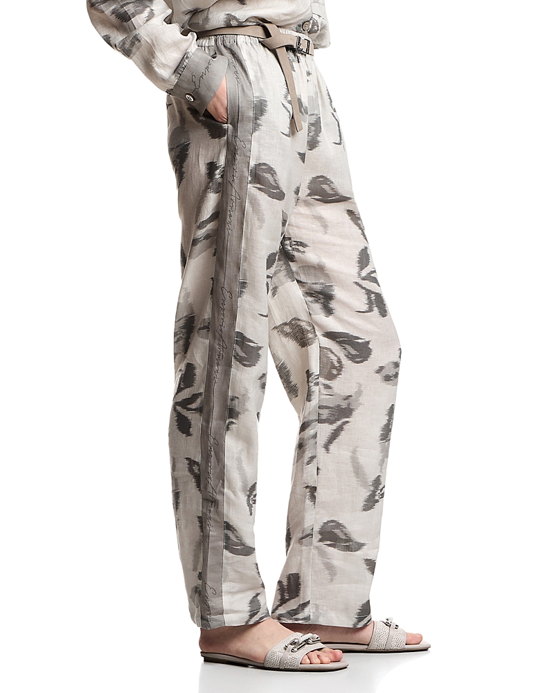 Emporio Armani Linen Flower Print Pants