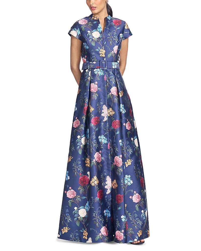 Sachin Babi Marta Belted Shirtdress Gown