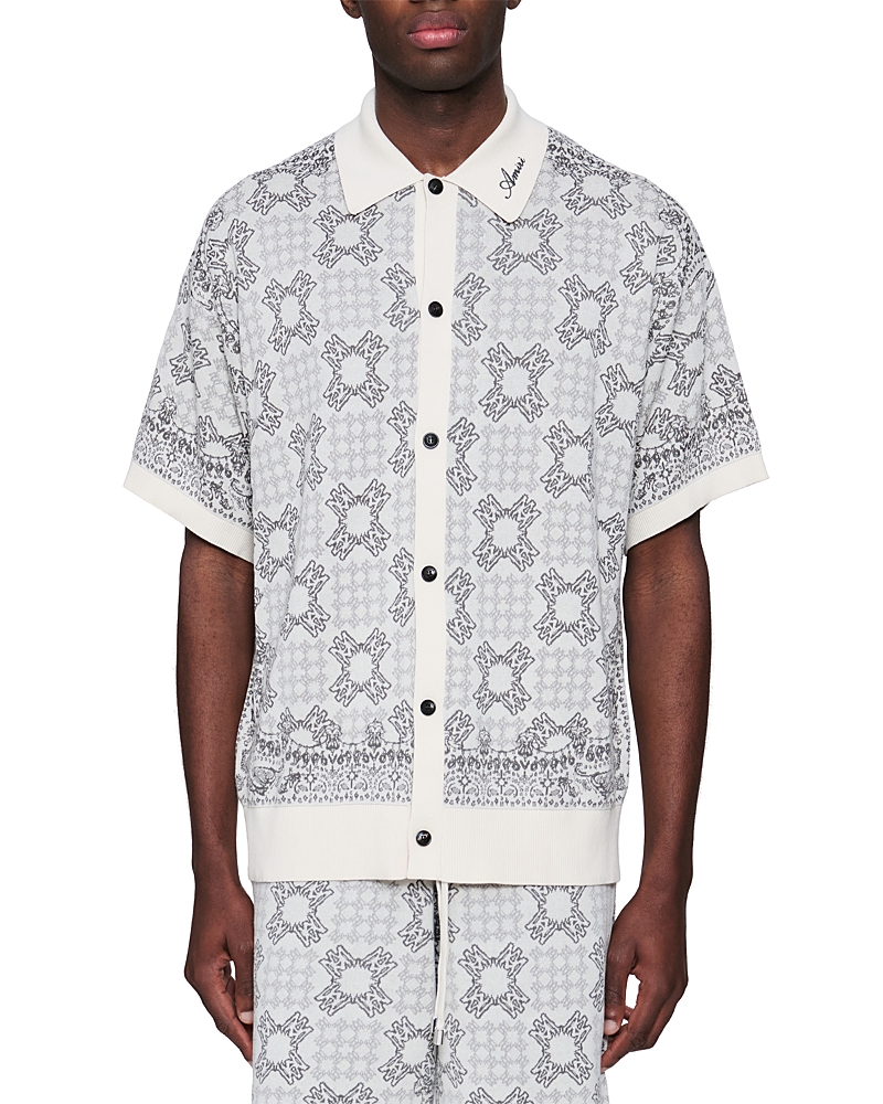 amiri Check Knit Patterned Shirt
