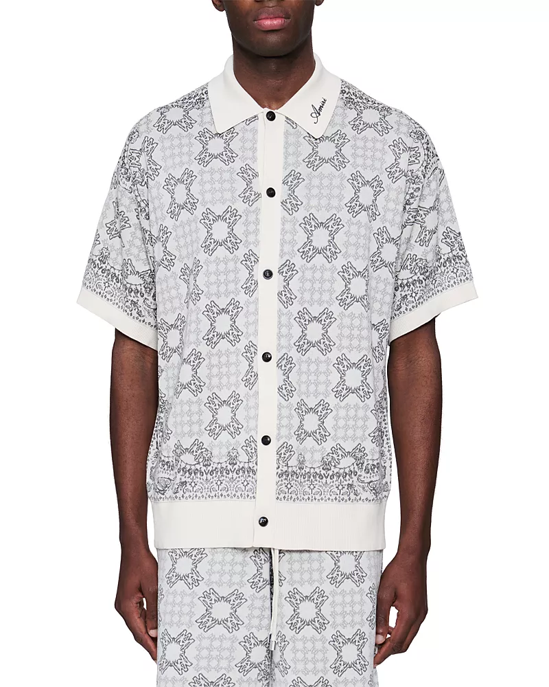 amiri Check Knit Patterned Shirt