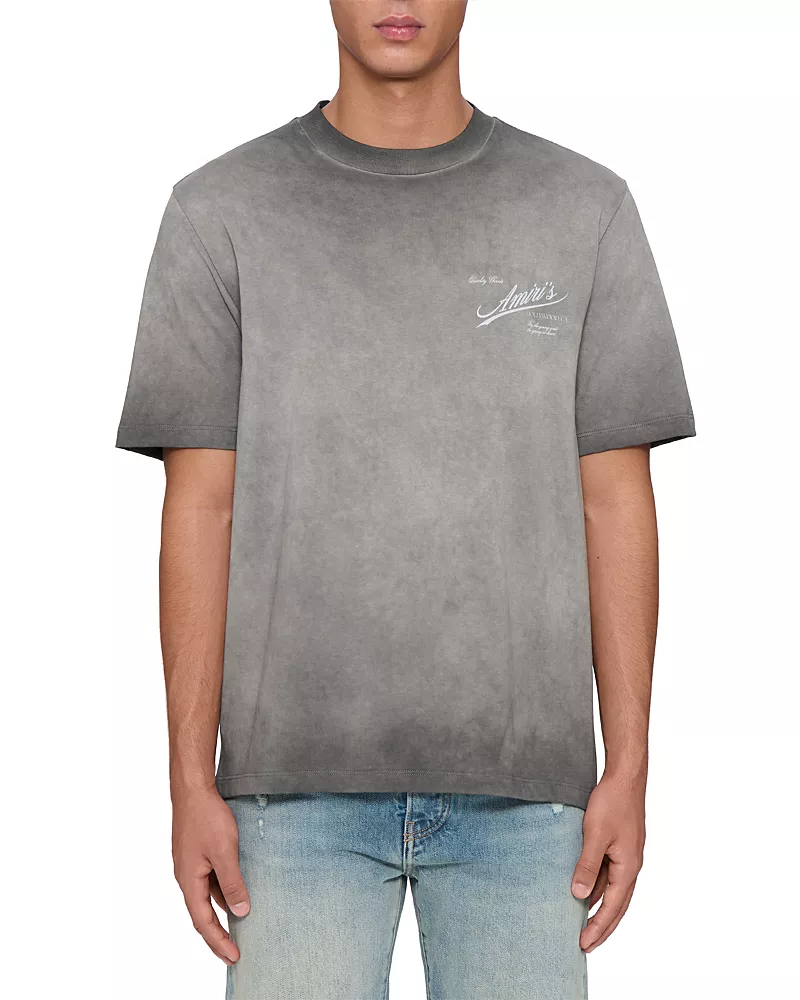 amiri Logo Patch Crewneck Cotton T-Shirt