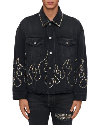Stud Flame Cotton Trucker Jacket