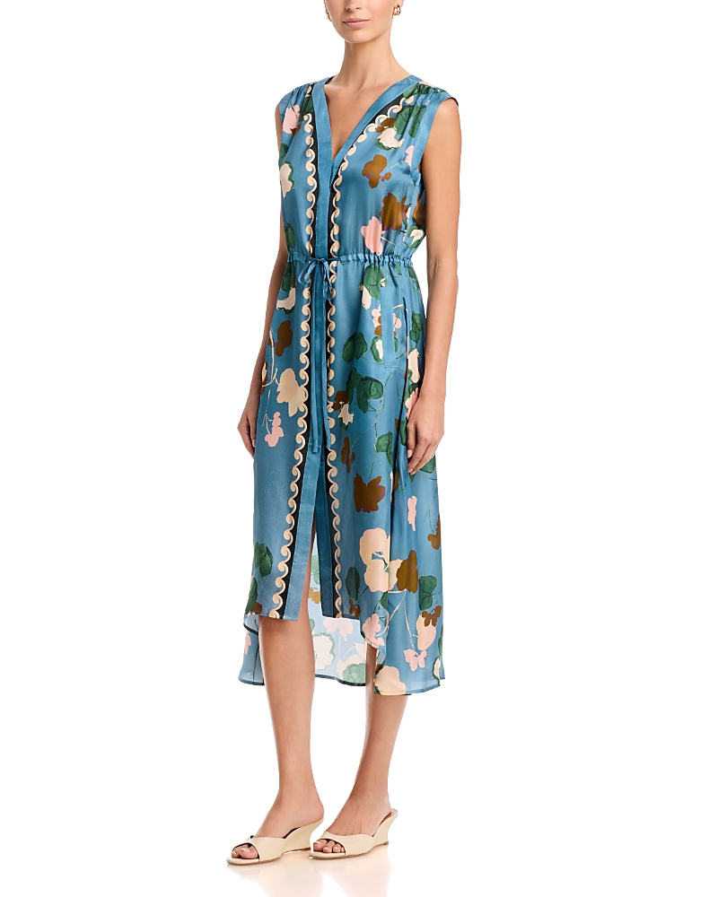Johnny Was Axelle Descano V Neck Midi Dress