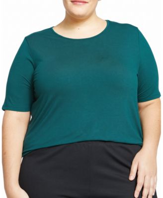  Women's Plus Lily Liquid Jersey Crew Neck Stovepipe Tee