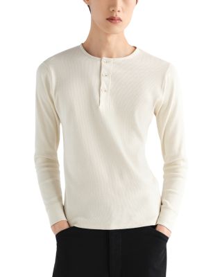 Long Sleeve Cotton Blend Henley Shirt