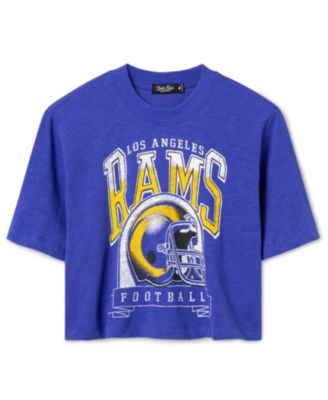  Women's NFL Los Angeles Rams Helmet Mock Neck Crop Tee