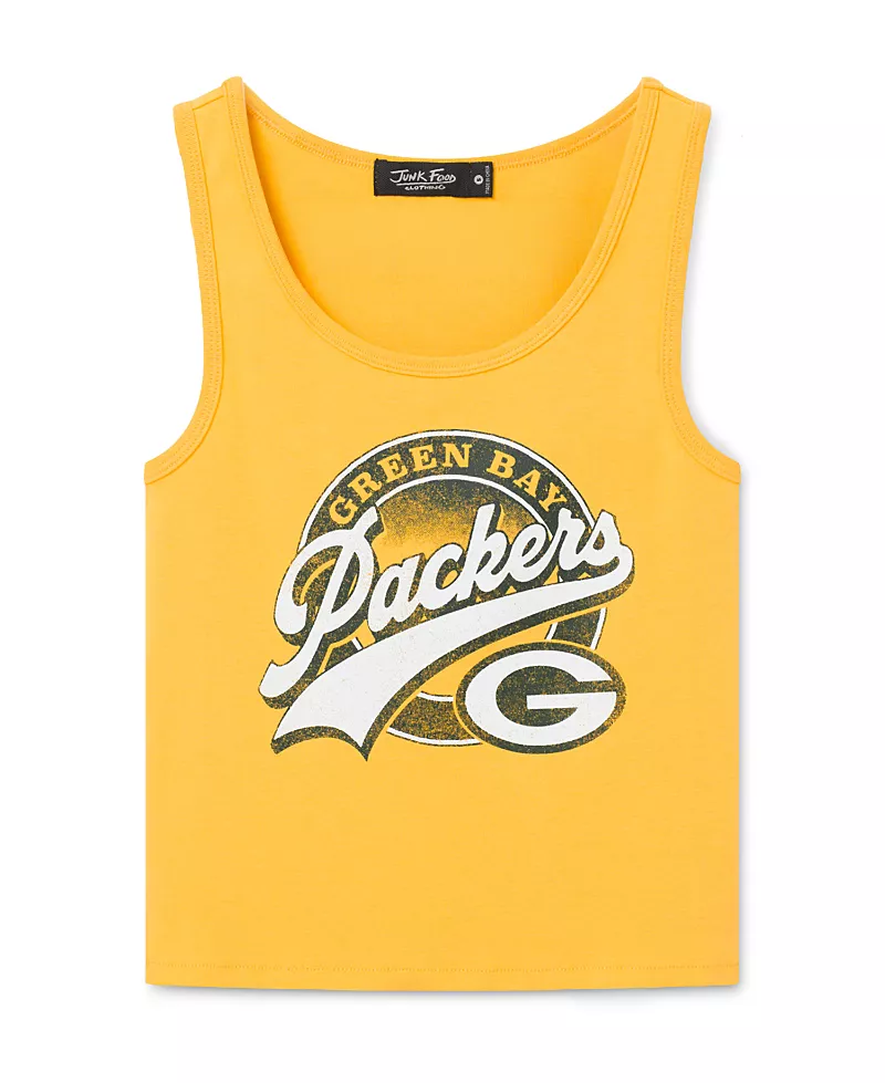Junk Food Clothing Women's Green Bay Packers Cropped Tank