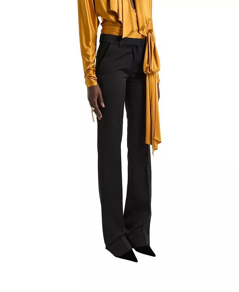 Balmain Low-Waisted Wool Satin Trousers