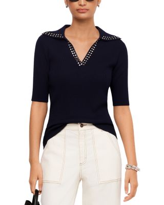 Eleanor Embellished Polo Sweater