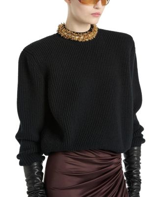  Cashmere Jumper with Removable Embroidered Trim