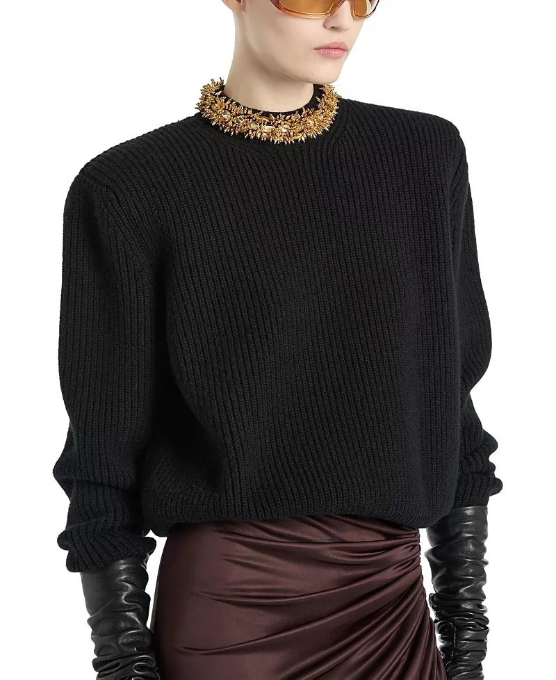 Balmain Cashmere Jumper with Removable Embroidered Trim