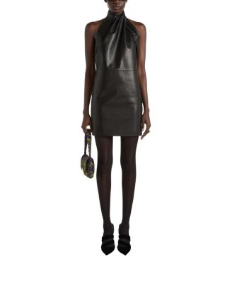 Balmain Lambskin Open-Back Dress