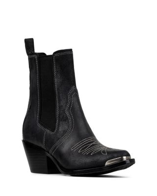 Women's Leather Suede Western Chelsea Boots