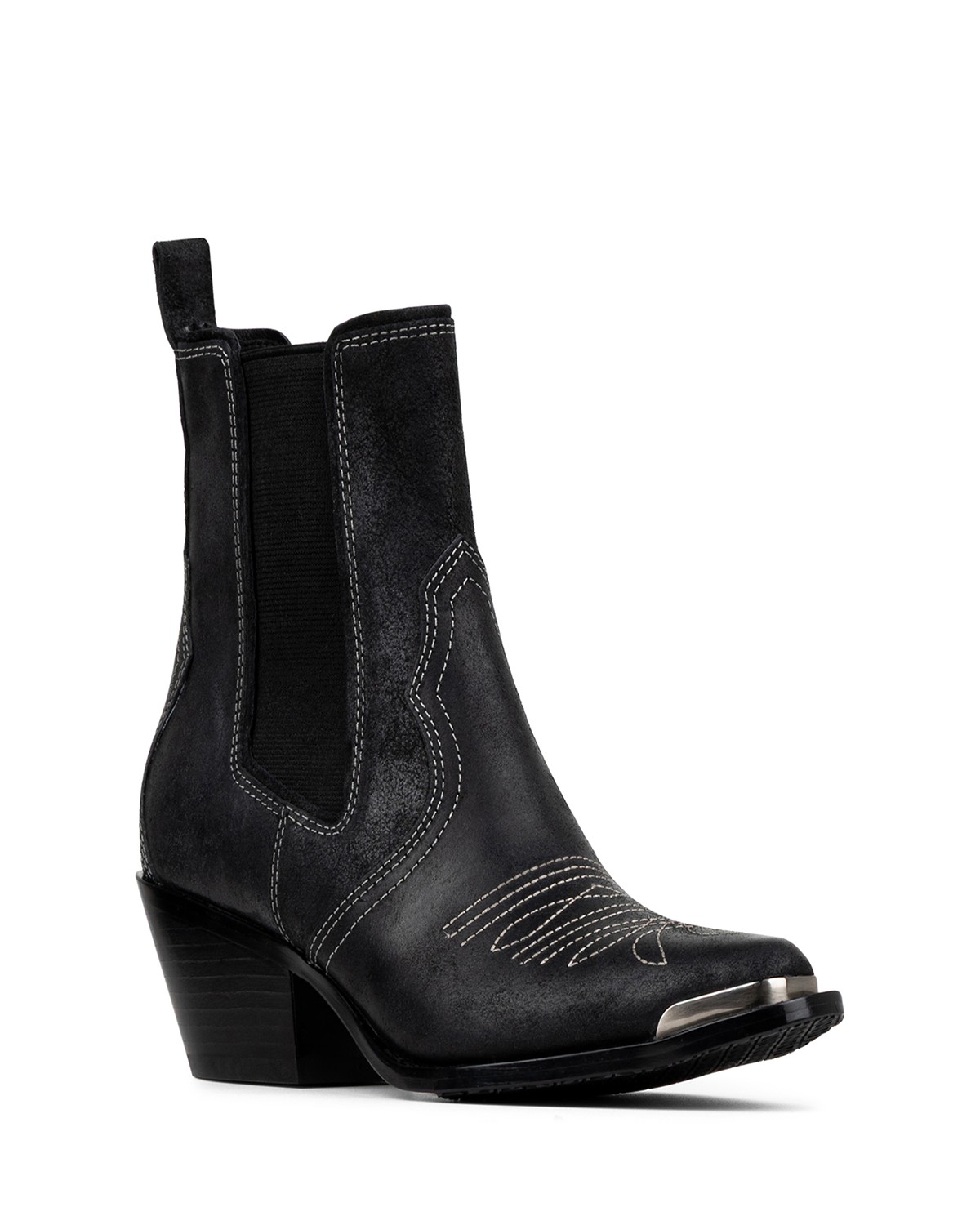 Women's Leather Suede Western Chelsea Boots