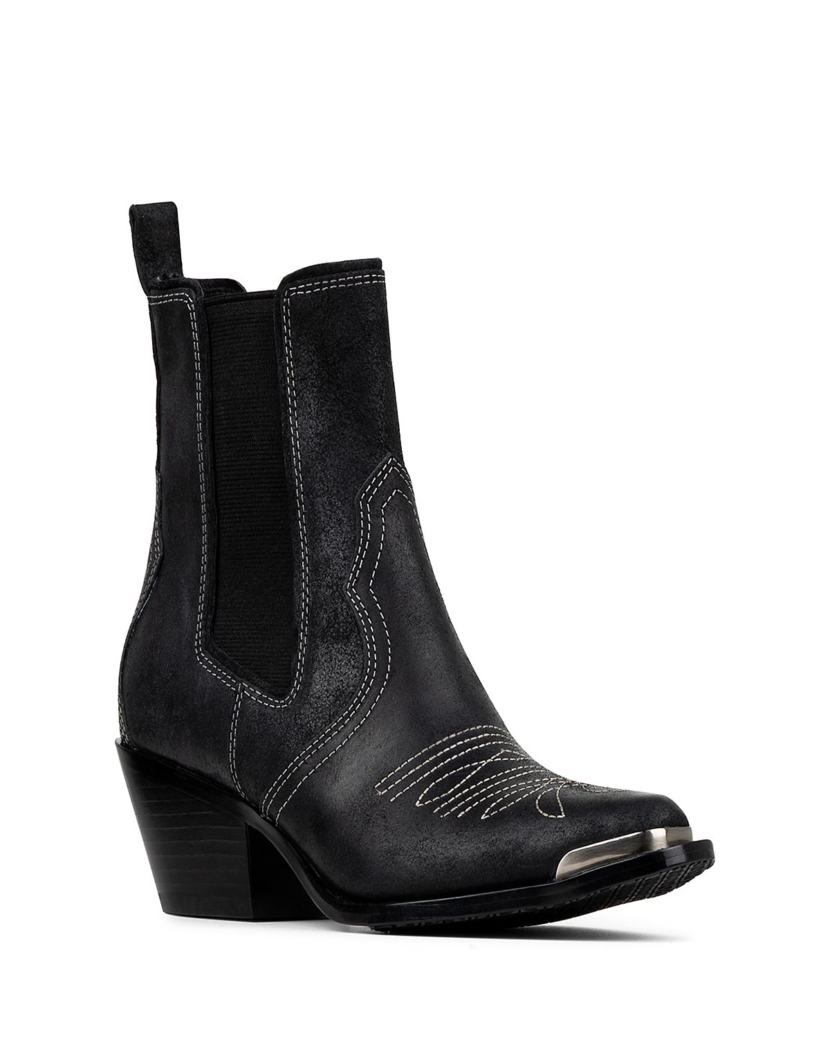 Donald Pliner Women's Leather Suede Western Chelsea Boots