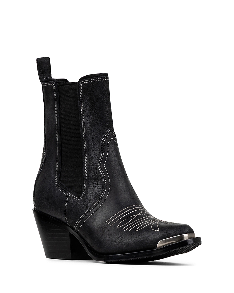 Donald Pliner Women's Leather Suede Western Chelsea Boots