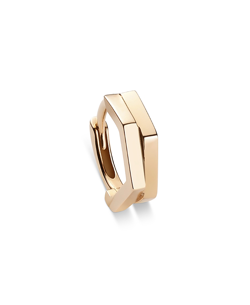 Repossi 18K Gold Antifer Double Row Single Geometric Huggie Hoop Earring