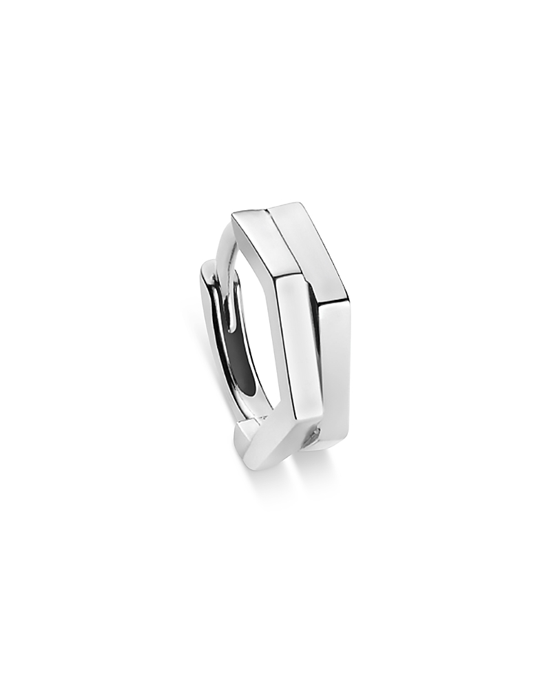 Repossi 18K Gold Antifer Double Row Single Geometric Huggie Hoop Earring