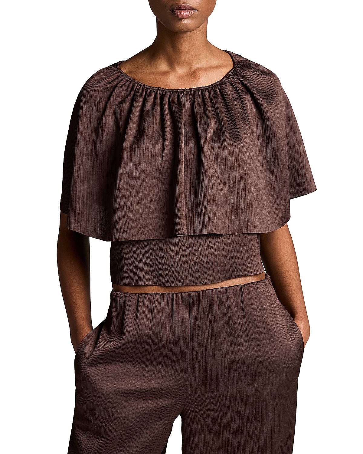 Vince Plisse Cape Top