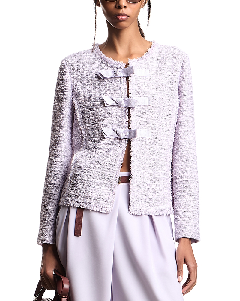Emporio Armani Collarless Textured Bow Jacket