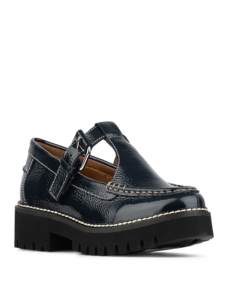 Donald Pliner Women's T Strap Leather Suede Loafer Flats In Multi