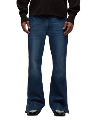 Walker Flare Cotton Blend 33" Jeans in Coated Navy