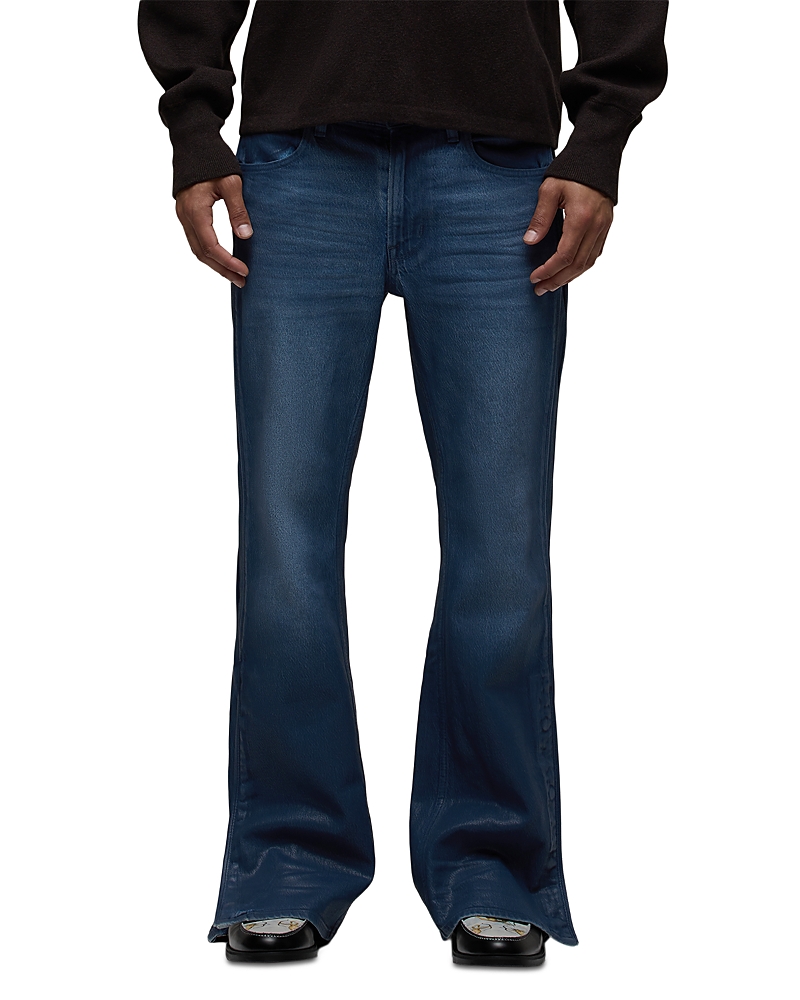Hudson Walker Flare Cotton Blend 33 Jeans in Coated Navy