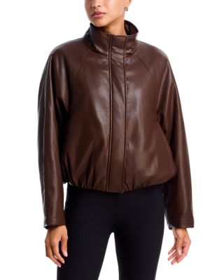 Faux Leather Bomber Jacket - Exclusive