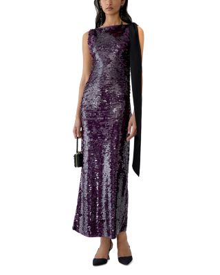 Carolina Herrera Sequin Embellished Boat Neck Dress