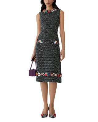Carolina Herrera Embellished Sleeveless Knee Length Dress