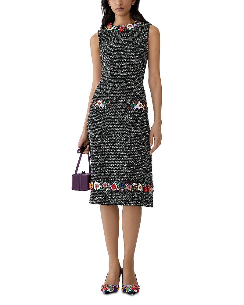 Carolina Herrera Embellished Sleeveless Knee Length Dress