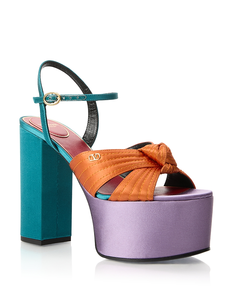 Valentino Garavani Women's Leather Platform Sandals In Multi