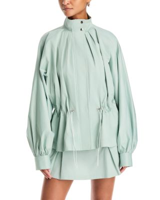 Xala Stand Collar Tie Waist Jacket