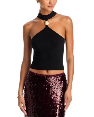 Renlen Sleeveless Merino Wool Halter Top