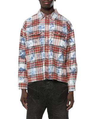 Embellished Plaid Cotton Shirt