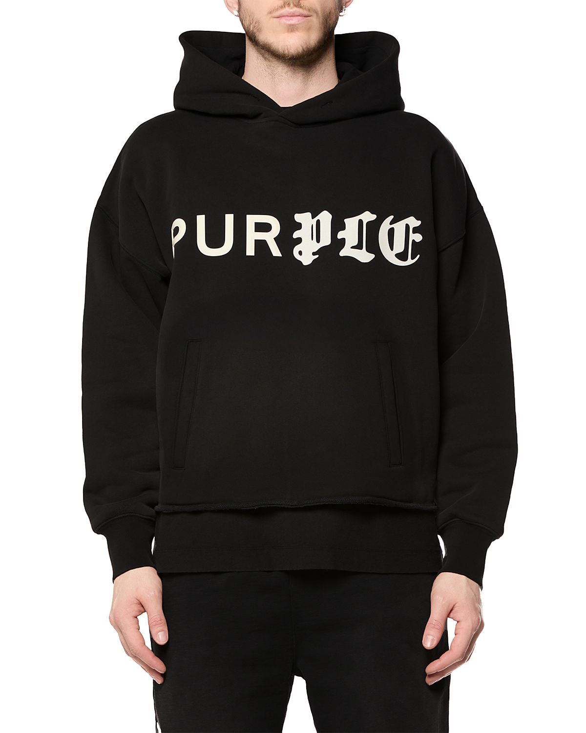 Purple Brand Old English Fleece Cotton Logo Hoodie