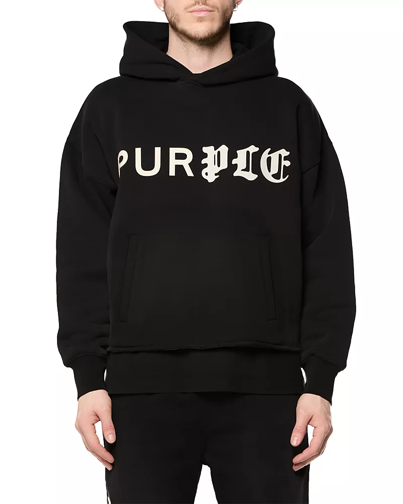 Purple Brand Old English Fleece Cotton Logo Hoodie