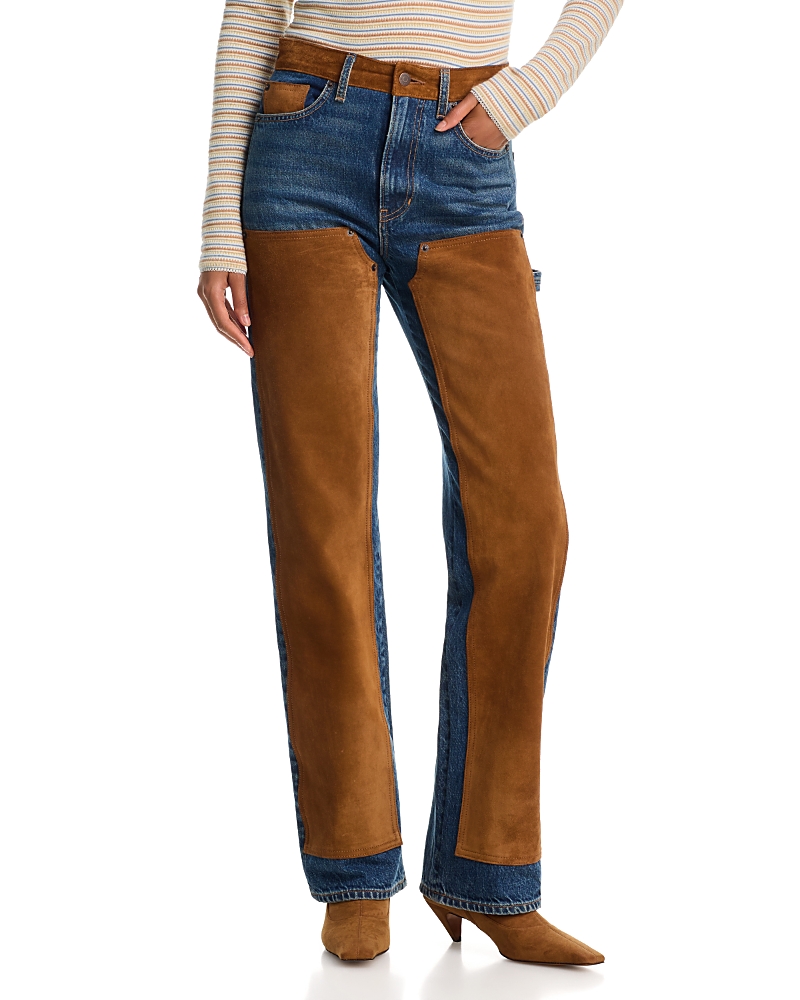 Veronica Beard Dylan High Rise Straight Jeans in Equinox Blue