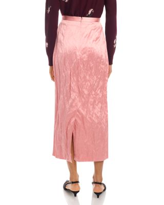 Textured Satin Pencil Midi Skirt - thumbnail 3