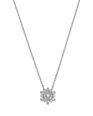 Diamond Pendant Necklace in 14K White Gold, 0.50 tcw
