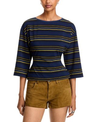 Douglas Striped Curved Tee