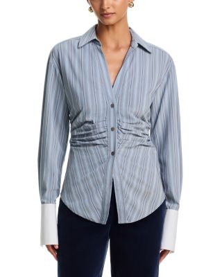 Devra Ruched Button Down Shirt