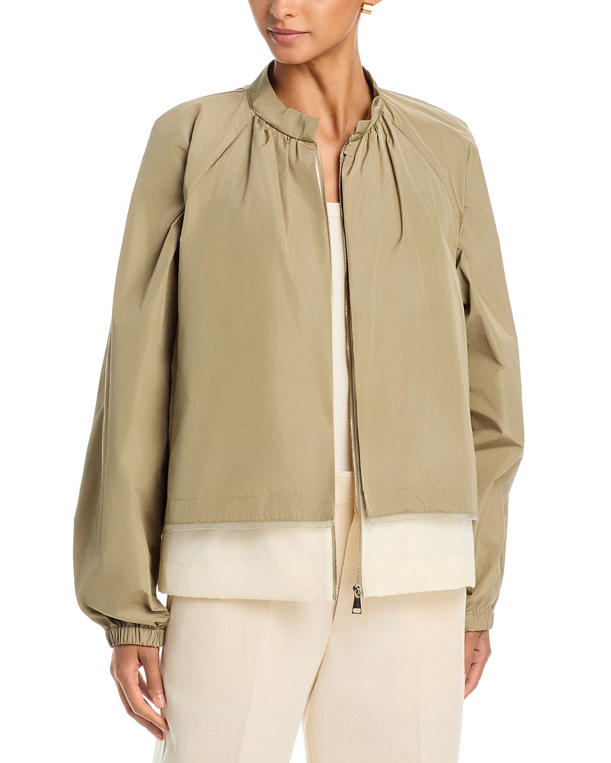 Fabiana Filippi Layered Hem Taffeta Bomber Jacket