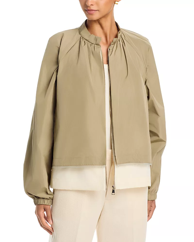 Fabiana Filippi Layered Hem Taffeta Bomber Jacket