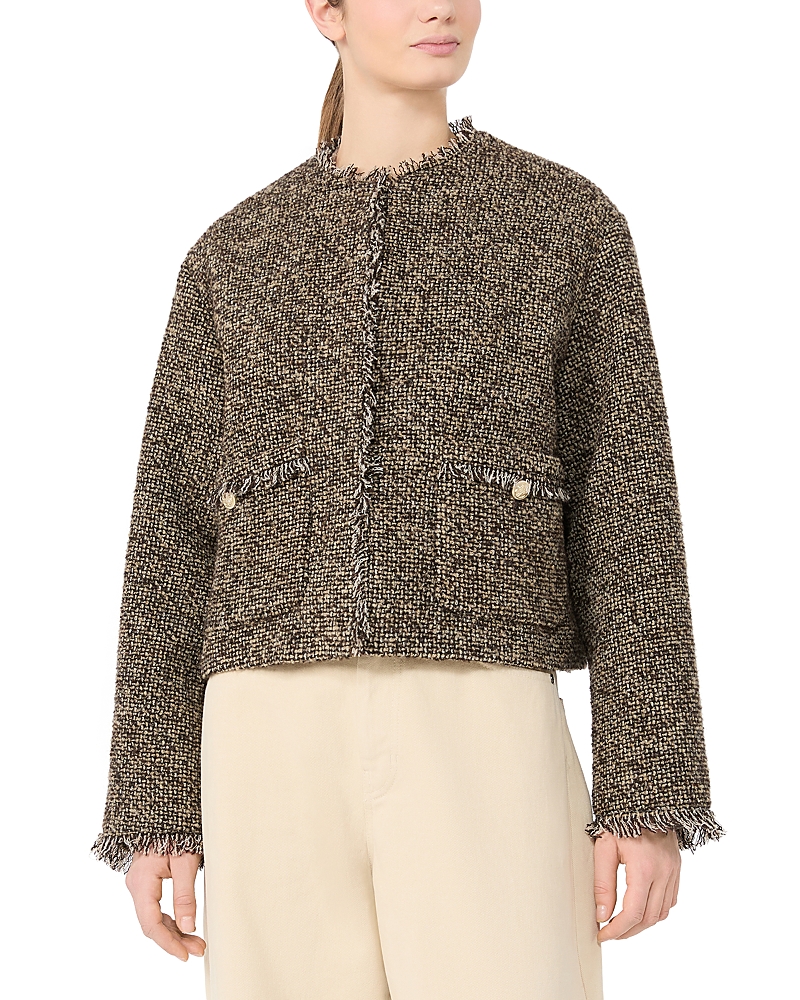 Weekend Max Mara Wkdvento Boucle Knit Cropped Jacket