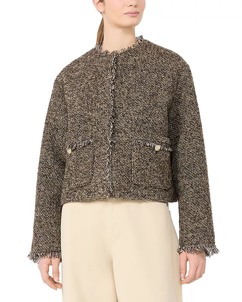 Weekend Max Mara Wkdvento Boucle Knit Cropped Jacket