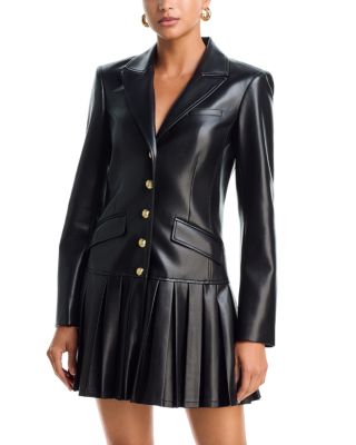 Cinq a Sept Saule Faux Leather Blazer Dress