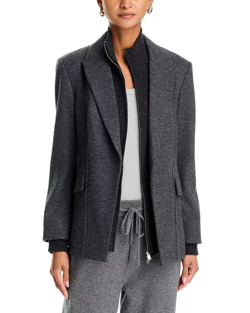 Simkhai Auden Knit Combo Layered Blazer